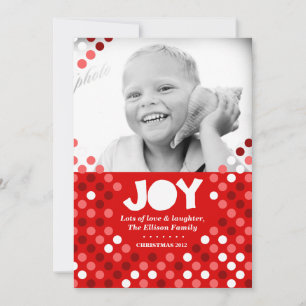 311 Dotted Joy Photo Holiday Card Feestdagenkaart