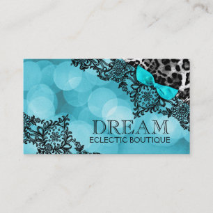 311 Dream in Leopard & Lace Aqua Pearl Paper Visitekaartje