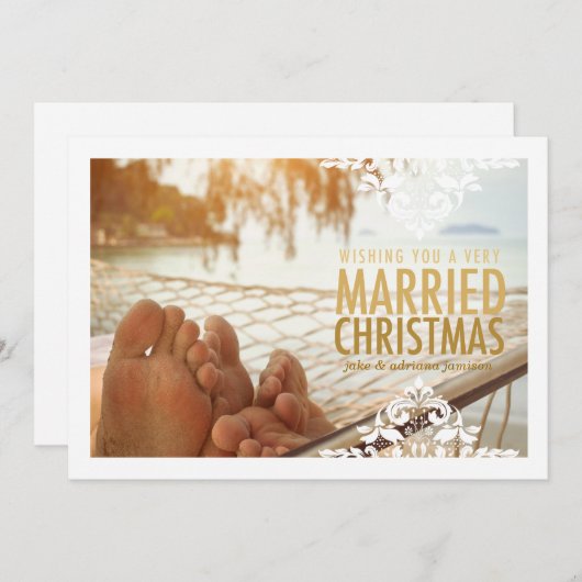 311 Een zeer gehuwde kersttan-feestelijke fotokaar Feestdagenkaart (Voorkant / Achterkant)