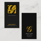 311-EENVOUDIG SQUARE MONOGRAM TEXTURE-GOLD VISITEKAARTJE (Voorkant / Achterkant)