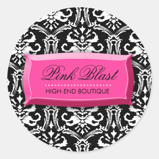 311-Elegante Roze Blast Damast Stickers (Voorkant)