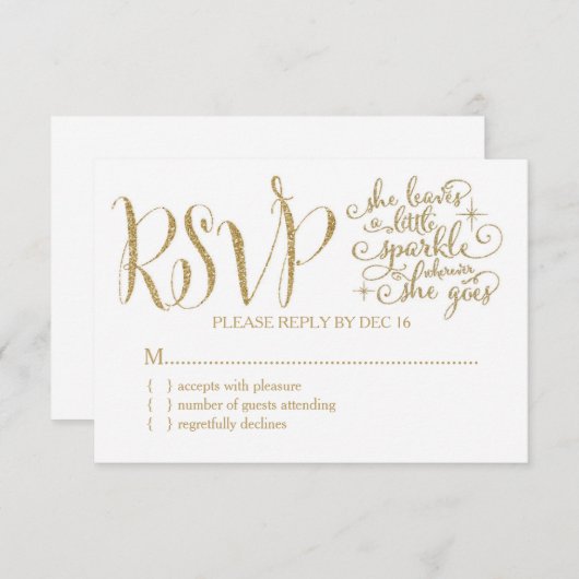 311 Elle feuille un peu Sparkle RSVP (Devant / Derrière)