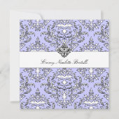 311-Emmy Perry Winkle Damask Invitation Kaart (Voorkant)
