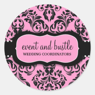 311 Evenement & Bustle Roze Zoethout Damask Ronde Sticker
