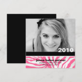 311-Faire-part de diplôme| Invitation Zebra (Devant / Derrière)