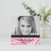 311-Faire-part de diplôme| Invitation Zebra (Debout devant)