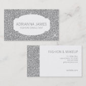 311 Faux Silver Sparkle Glitter Visitekaartje (Voorkant / Achterkant)