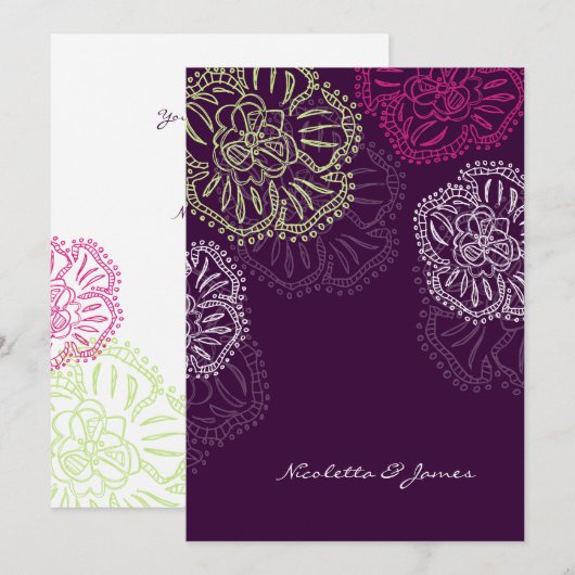 311-Floral Flatter | Paars Kaart (Voorkant / Achterkant)