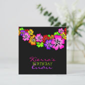 311 Flower Shower Lei Invitation Black (Debout devant)