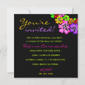 311 Flower Shower Lei Invitation Black (Dos)