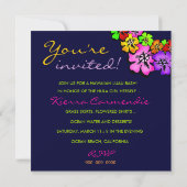 311 Flower Shower Lei Invitation Dark Navy Blue (Dos)