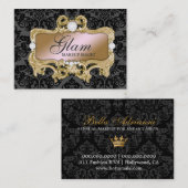 311 Glam Crazy Pink Gold Damask Visitekaartje (Voorkant / Achterkant)