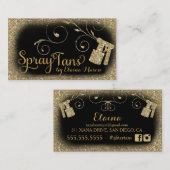 311  Glam Spray Tan Gold Glitter Black Visitekaartje (Voorkant / Achterkant)