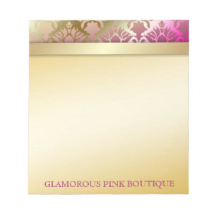 311 Glamoureus Golden Pink Damask Notitieblok