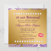 311 Glamoureuze Lila Damasverrassing Kaart (Achterkant)