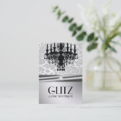 311 Glitz Boutique Leopard Diamond Faux Silver Visitekaartje (Staand voorkant)