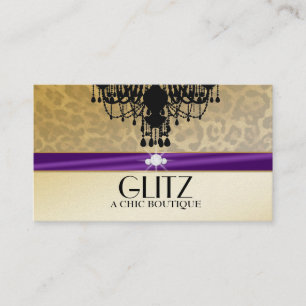 311 Glitz Boutique Leopard Diamonds Eggplant Visitekaartje
