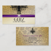 311 Glitz Boutique Leopard Diamonds Eggplant Visitekaartje (Voorkant / Achterkant)