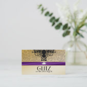 311 Glitz Boutique Leopard Diamonds Eggplant Visitekaartje (Staand voorkant)