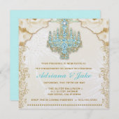 311 Glitzy  Blue Chandelier Metallic Kaart (Voorkant / Achterkant)