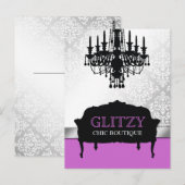 311 Glitzy Chic Boutique Purple Carte Postale (Devant / Derrière)