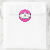 311 Goddelijke Roze Stippen Cupcakes Ronde Sticker (Tas)