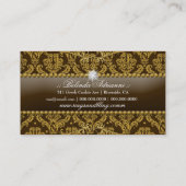 311-Golden Bling Damask Visitekaartje (Achterkant)
