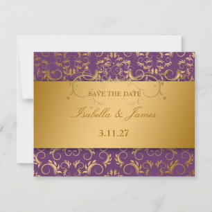 311-Golden diVine Eggplant Paarse RSVP-kaart RSVP Kaartje