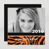 311-Graduation invitation du faire-part |Tiger (Devant / Derrière)