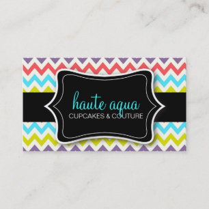 311 Haute Chevron Pattern Aqua Visitekaartje