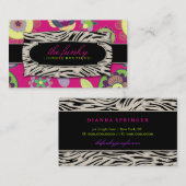 311-Het Funky Oerwoud | Roze bloemen Visitekaartje (Voorkant / Achterkant)