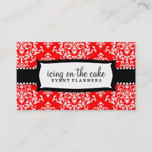 311 Icking op de Cake Cherry - White Damask Visitekaartje