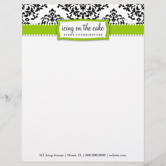 311 IJsvorming op de Cake Lime Green Letterhead Briefhoofd Ontwerp (Voorkant)