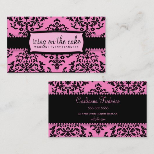 311 IJsvorming op de roze zoethouder Visitekaartje (Voorkant / Achterkant)