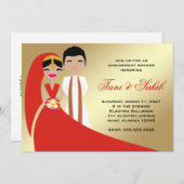 311 Indische Bride & Groom Bindi Uitnodiging (Voorkant / Achterkant)