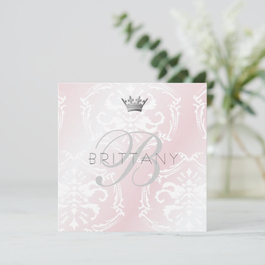 311 Informeer roze uitnodiging (Staand voorkant)