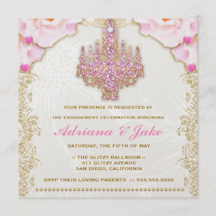311 Invitation métallique du lustre rose brillant