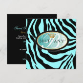 311-Iridescendance Zebra - Invitation Turquoise (Devant / Derrière)