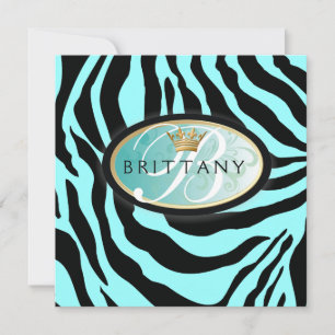 311-Iridescent Zebra - Uitnodiging van Turquoise