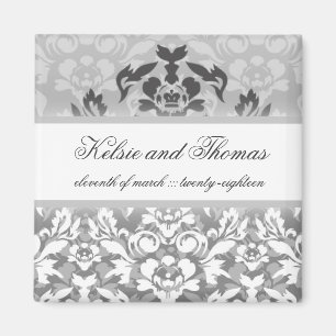 311-Kelsie Silver Glam w/ Crown Save the Date Magneet