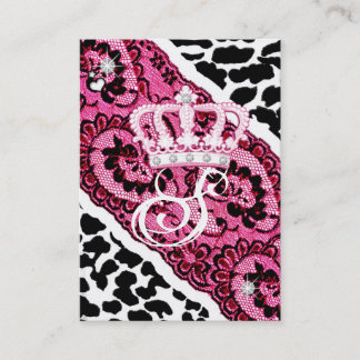 311-Lacy Leopard & Tiara Visitekaartje