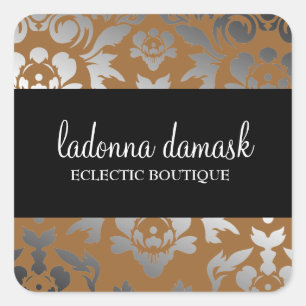 311 Ladonna Damask Brons Vierkante Sticker