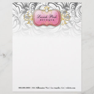 311-Lavish Pink Bord Diamond - Letterkop Briefhoofd