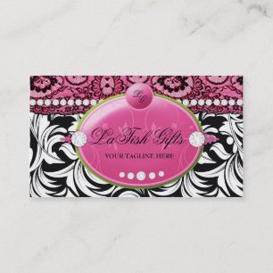 311 Lavish Pink Delish with Fleur de Lis Visitekaartje