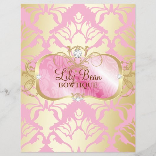 311 Lavish Pink Platter Golden Damask Flyer (Voorkant)