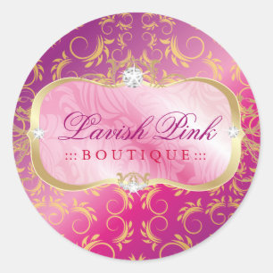 311 Lavish Pink Platter Golden Divine Pout Ronde Sticker