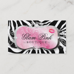 311 Lavish Pink Platter Zebra rillingen en lips Visitekaartje