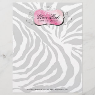 311-Lavish roze roze roze roze   Zebra Gepersonaliseerd Briefhoofd