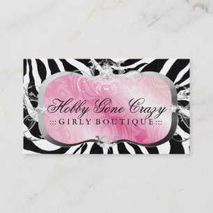 311 Lavish roze Zebra Visitekaartje