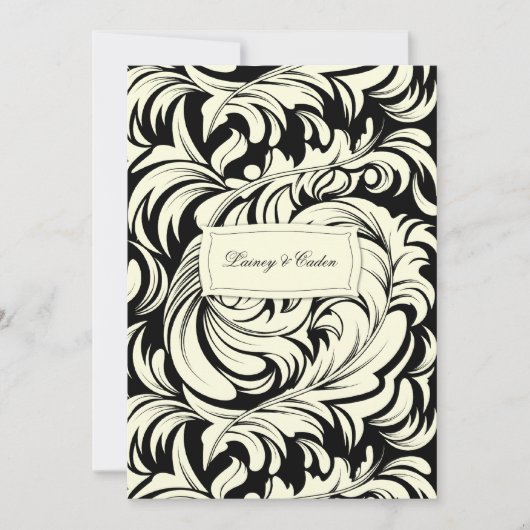 311-Lavishly Lainey Cream & Black #2 Invitation (Devant)